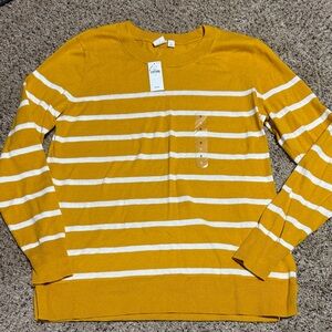 GAP Mustard Yellow Striped Women's Top